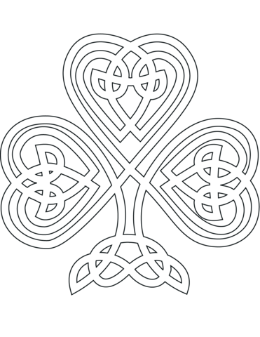 Celtic Style Shamrock Coloring Page